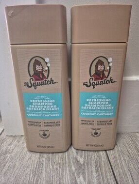 ❤️2x DR. SQUATCH Men's Natural Refreshing Shampoo - Coconut Castaway - 11 fl oz❤